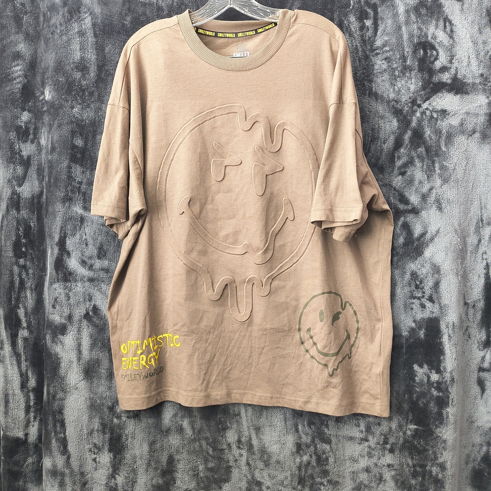 Smiley World Optimostic Energy Tan Graphic T-Shirt